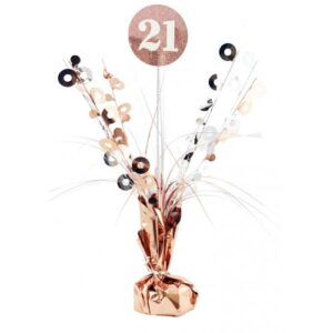 Rosegold & White Centrepiece Weight 21st