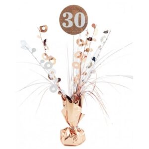Rosegold & White Centrepiece Weight 30th