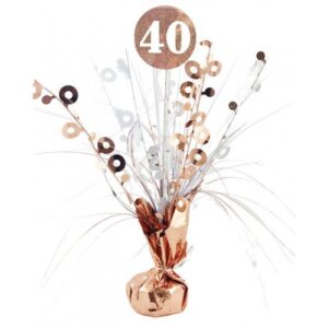 Rosegold & White Centrepiece Weight 40th