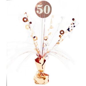 Rosegold & White Centrepiece Weight 50th
