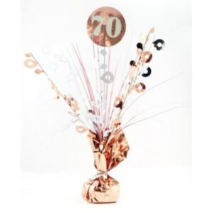 Rosegold & White Centrepiece Weight 70th