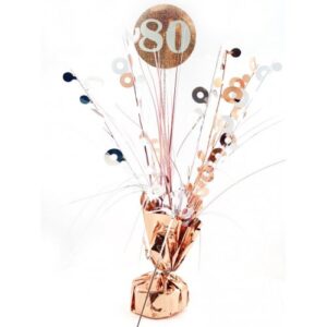 Rosegold & White Centrepiece Weight 80th