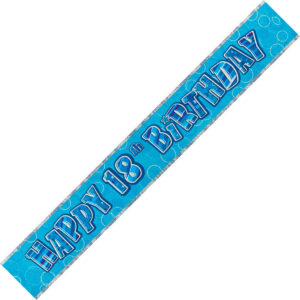 Happy 18th Birthday Prismatic Banner Blue