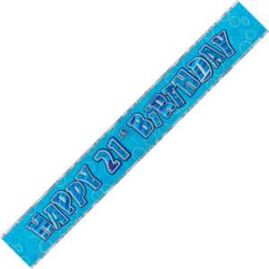 Happy 21st Birthday Prismatic Banner Blue