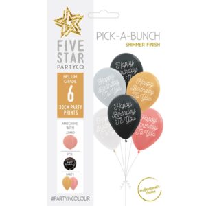 Happy Birthday Printed Balloons 6pk