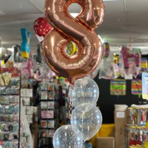 Number Balloon + 30cm Confetti Balloons