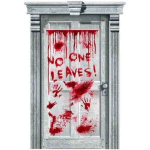 ASYLUM NO ONE LEAVES! DRIPPING BLOOD DOOR DECORATION PLASTIC