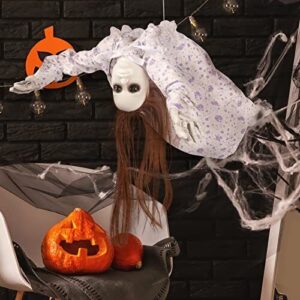 29" Halloween Animatronics with Sound Sensor and Glowing Body, Floating