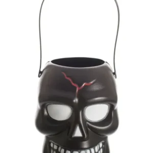 Skull Trick or Treat Black Candy Bucket