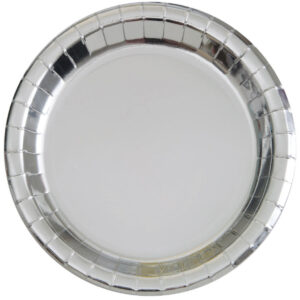 Metallic Silver Snack Plate