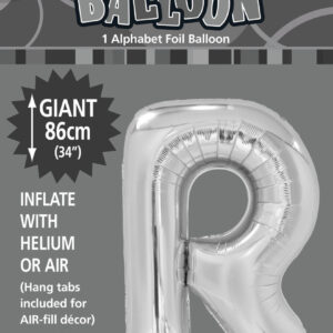 Letter R Megaloon-Silver