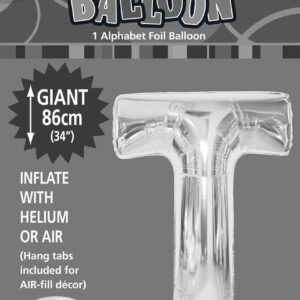 Letter T Megaloon-Silver