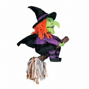 Witch On Broom Stick Halloween Pinata