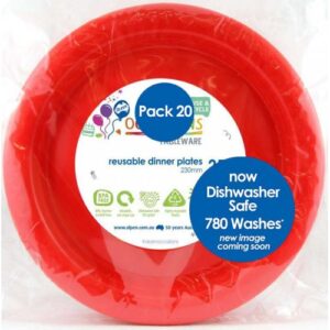 Dinner Plate Red 20pk 230mm