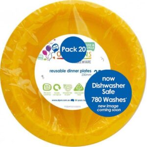 Dinner Plate Yellow 20pk 230mm