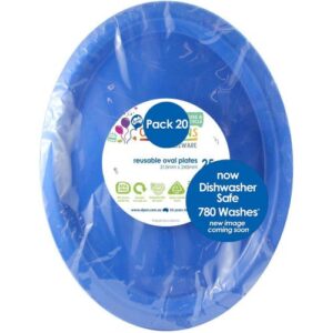 Large Oval Plate Royal Blue 20pk 315mm x 245mm