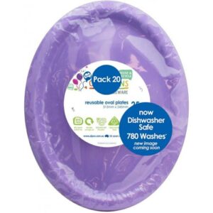 Large Oval Plate Lilac 20pk 315mm x 245mm