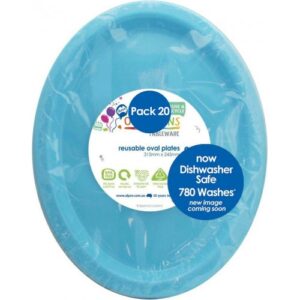 Large Oval Plate Light Blue 20pk 315mm x 245mm
