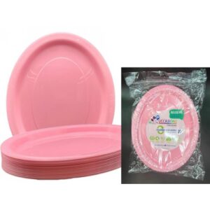 Large Oval Plate Light Pink 20pk 315mm x 245mm