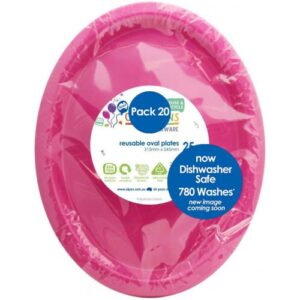 Large Oval Plate Magenta 20pk 315mm x 245mm