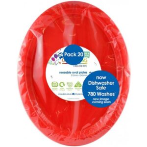 Large Oval Plate Red 20pk 315mm x 245mm