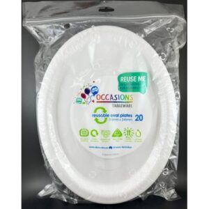 Large Oval Plate White 20pk 315mm x 245mm