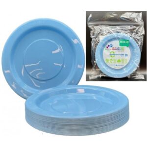 Snack Plate Light Blue 20pk 180mm