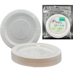 Snack Plate White 20pk 180mm