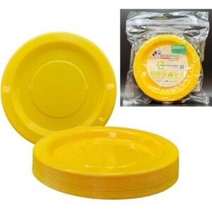Snack Plate Yellow 20pk 180mm