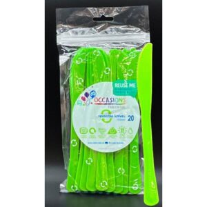 Lime Green Heavy Duty Knives 20pk 190mm