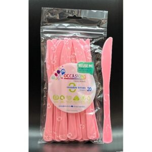 Pastel Pink Heavy Duty Knives 20pk 190mm
