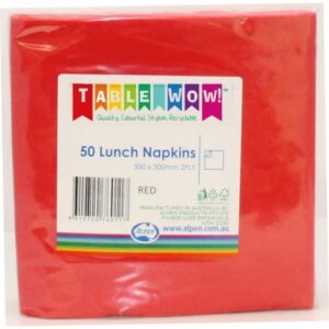 RED LUNCH NAPKINS 33 X 33CM 2PLY 50PCS