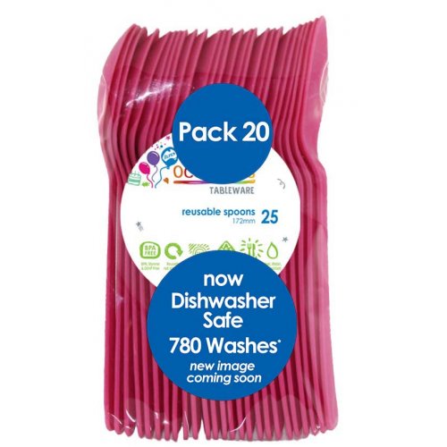 Magenta Heavy Duty Spoons 20pk 170mm