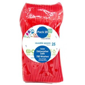 Red Heavy Duty Spoons 20pk 170mm