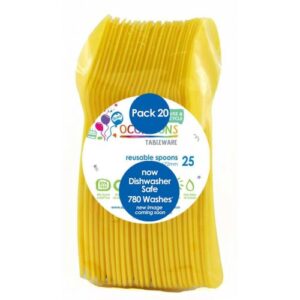 Yellow Heavy Duty Spoons 20pk 170mm