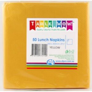 YELLOW LUNCH NAPKINS 33 X 33CM 2PLY 50PCS