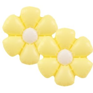 Air-Filled Daisy Flower Foil Balloon 33cm (Yellow)