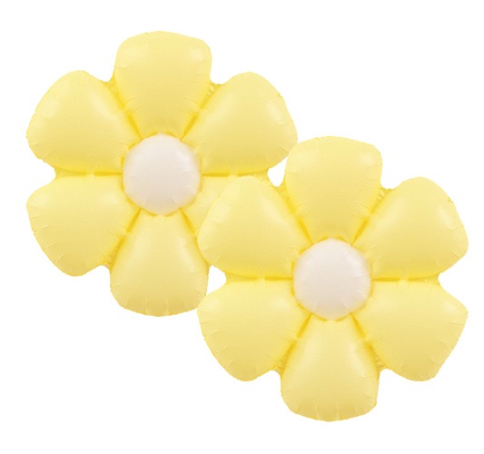 Air-Filled Daisy Flower Foil Balloon 33cm (Yellow)