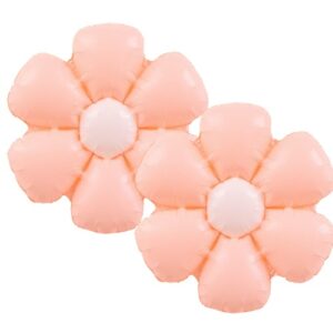 Air-Filled Daisy Flower Foil Balloon 33cm (Peach)