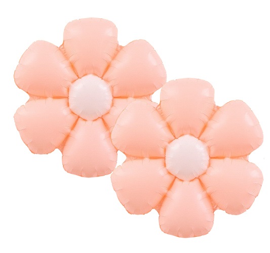Air-Filled Daisy Flower Foil Balloon 33cm (Peach)