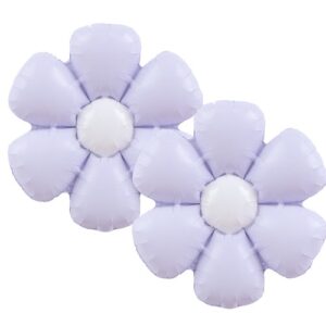 Air-Filled Daisy Flower Foil Balloon 33cm (Lilac)