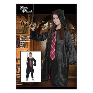 ONE SIZE WIZARD-INCLUDING CAPE, TIE, WAND, SIZE CAPE LENGTH 96CM